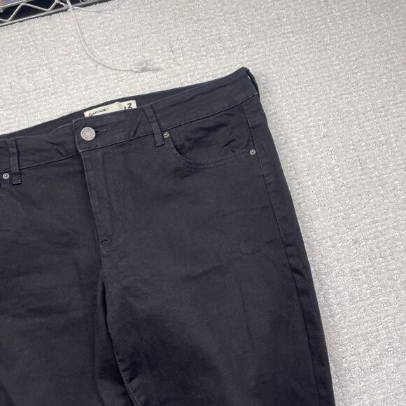 Y2K Garage Denim Black Jeans Juniors Size 13 Distressed Raw Hem Skater Grunge - Picture 3 of 12